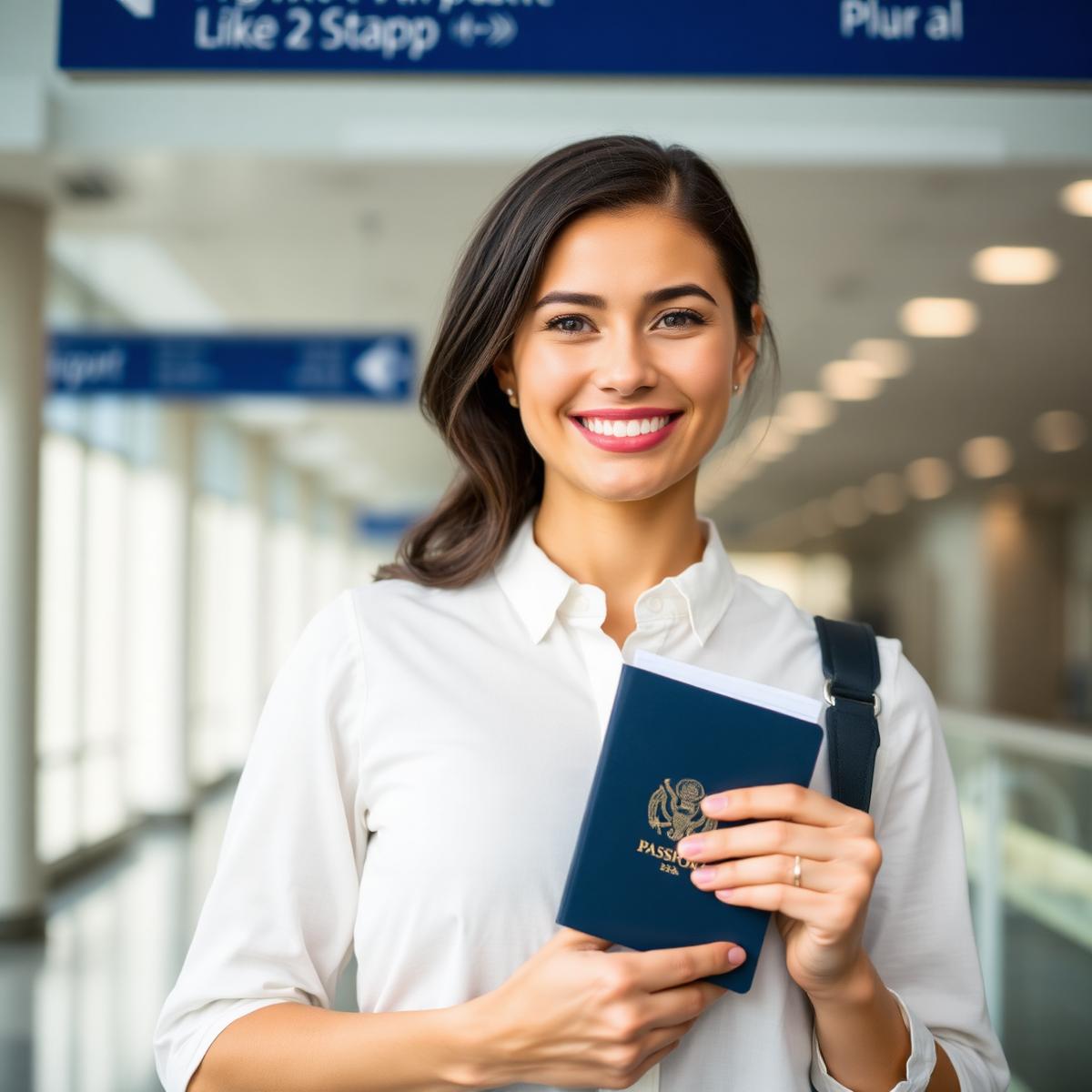 Worker holding passport and documents